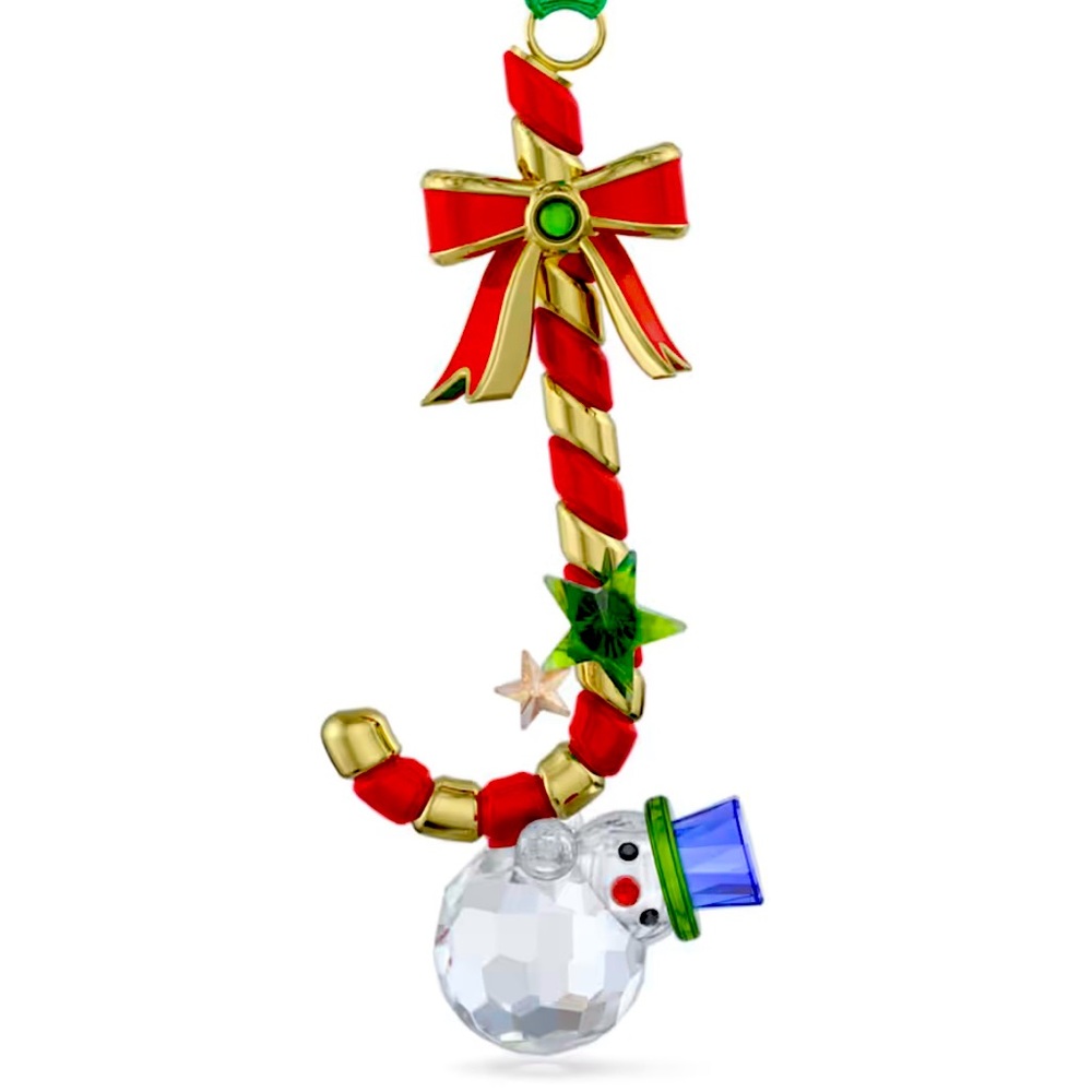 NIB Swarovski Holiday Cheers Dulcis Candy Cane Snowman Crystal Ornament #5684303